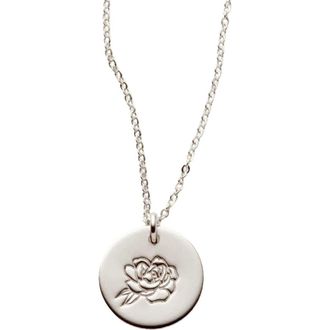 Made by Mary September Birth Flower Necklace in Silver at Nordstrom, Size Medium