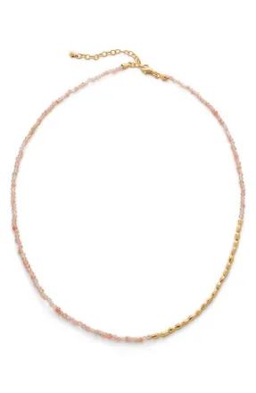 Monica Vinader Mini Nugget Stone Beaded Necklace in 18Ct Gold at Nordstrom