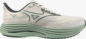 Mizuno Mens Wave Rider 29 Running Shoes In White Bistro Green
