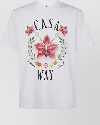 Casablanca orchid garden graphic relaxed fit t shirt