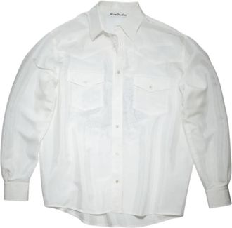 Acne Studios Wit overhemd met knopen - Cowboy-ge&iuml;nspireerd - Heren - Zakelijke Overhemden - Wit - M - Overhemden