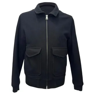 Sandro Zip-Up Utility Jacket in Black Wool