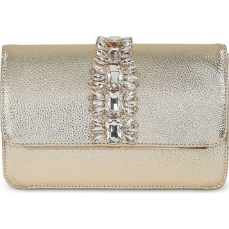 Badgley Mischka Lux Faux Leather Envelope Clutch in Gold at Nordstrom, Size Small