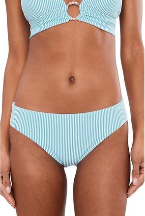 Lilly Pulitzer Betie Bikini Bottom Womens Swimwear Capri Blue Seersucker Stripe : 12, Nylon/Spandex