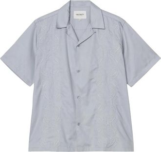 Carhartt Work in Progress S/S Signet Shirt - Heren - Korte mouwen Overhemden - Grijs - XL - Katoen - Overhemden