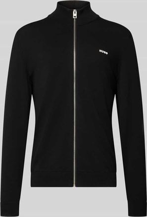 HUGO BOSS Regular Fit Strickjacke aus reiner Baumwolle Modell SAN JACOMO in Black, Gr&ouml;&szlig;e XXL