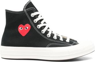 Comme Des Gar&ccedil;ons Red Heart High Top Sneakers - Heren - Sneakers - Zwart - 44 EU - Katoen - Schoenen