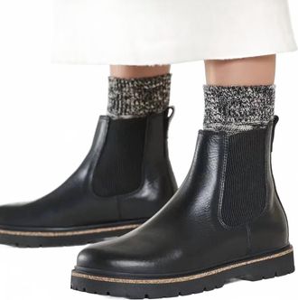 Birkenstock Womens Highwood Chelsea Boot In Black Leather