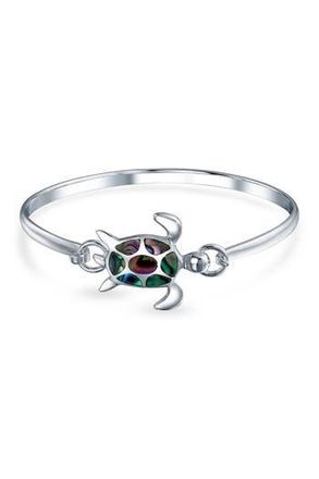 Bling Jewelry Sterling Silver Sea Turtle Abalone Shell Bangle Bracelet at Nordstrom Rack
