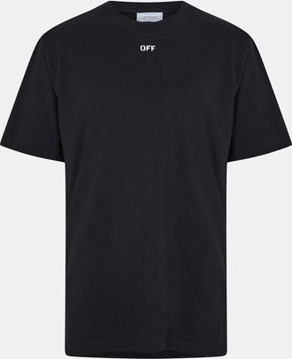 Off-white Mens Off White Regular Fit Lettering Short Sleeve T-Shirt in Black/White - Size X-Large