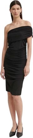 Day Birger Et Mikkelsen Delilah Midi Jurk - Dames - Feestkleedjes - Zwart - L - Leer - Kleedjes