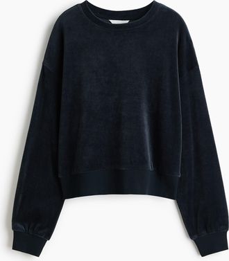 H&M Sweatshirt aus Velours - Blue