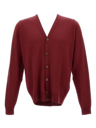 John Smedley V-neck button-up cardigan - Red
