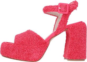 Elena Iachi Schoenen, Dames, Roze, 40 EU, Stoffen Sandalen met Plateau
