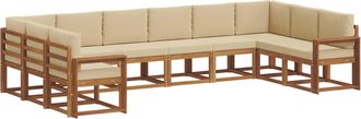vidaXL Conjunto De Sof&aacute;s De Exterior 10 Uds. Natural Y Beige Vidaxl