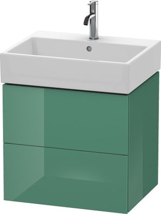 Duravit Mueble Bajo Encimera Duravit L-cube, De Pared, 2 Cajones, 58,4 X 45,9 Cm, Para Vero Air 235060, Color: Jade Laca Alto Brillo - Lc627500303