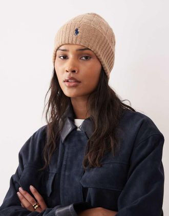 Polo Ralph Lauren Berretto in lana color cammello-Neutro