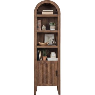 Best Choice Products 72 Tall Narrow Storage Cabinet w/ Adjustable Shelves, 4-Tier Modern Arched Bookcase