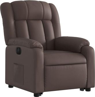 vidaXL Vidaxl - Sillón reclinable elevable eléctrico de cuero sintético marrón