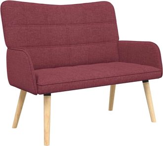 vidaXL Sof&aacute; De 2 Plazas Rojo Vino 115 X 61 X 87 Cm Tela Vidaxl
