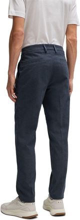 HUGO BOSS Mens Flat Front Solid Patterned Chinos in Dark Blue - Size 38W/32L