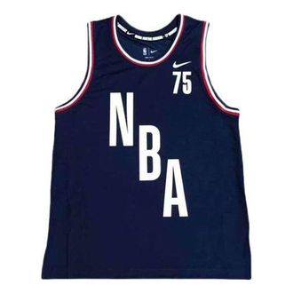 Nike Mens Nike NBA 75 Anniversary Basketball Training Sports Vest Jersey Blue DB8412-419