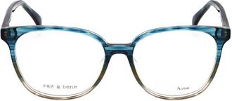 Rag & Bone Ladies Blue Rectangular Eyeglass Frames RNB3059