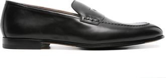 Doucal's penny-slot leather loafers - men - Calf Leather/Rubber/Calf Leather/Calf Leather - 43.5 - Black