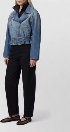 Alaia denim cropped biker jacket