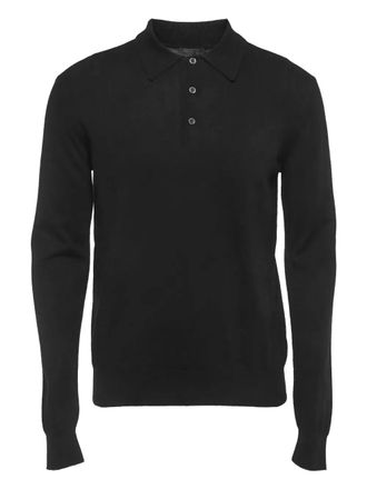 Prada knit collared polo-shirt - Black