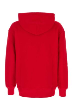 Valentino Garavani Mens Red Cotton Sweatshirt Raspberryburro Exterior: Felpe