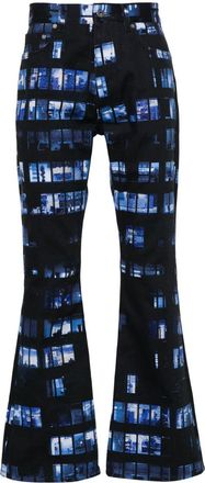Off-white Windows-print flared jeans - men - Cotton - 33 - Black