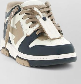 Off-white leather high-top sneakers