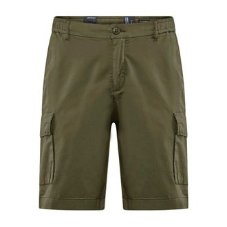 Bomboogie Casual Shorts, male, Green, Size: 2XL Cargo Bermuda in Cotton Poplin