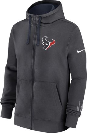 Nike Houston Texans Playbook Page Club Nike Mens NFL Full-Zip Hoodie in Grey | 01NC0BOB9H-YYQ