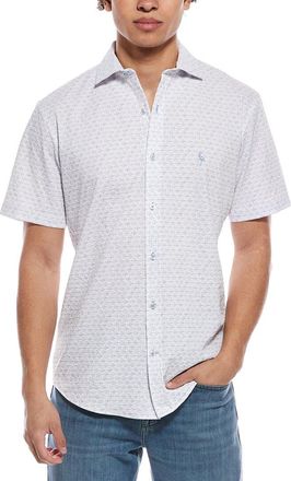 Tailorbyrd Tailorbyrd Geo Floral Printed Seersucker Short Sleeve Shirt