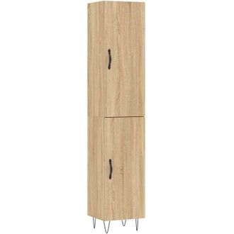 vidaXL Vidaxl - Aparador De Madera Contrachapada Roble Sonoma 34,5x34x180 Cm