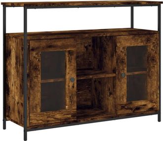 vidaXL Sideboard Smoked Oak 100x35x80 cm Engineered Wood Vidaxl