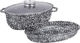 OEM Bandeja De Cer&aacute;mica Para Asar 38 Cm Con Parrilla Y Tapa Klausberg Kb-7367