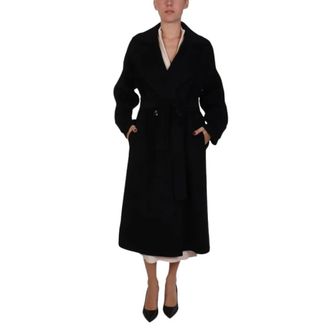Marella Jassen, Dames, Zwart, XS, Leer, Belted Coat