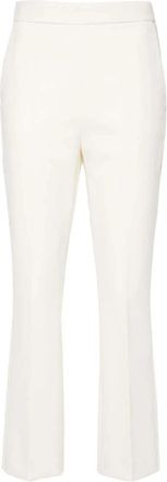 Max Mara Witte Broek voor Stijlvolle Vrouwen - Dames - Vrijetijds broeken - Wit - L - Polyester - Broeken