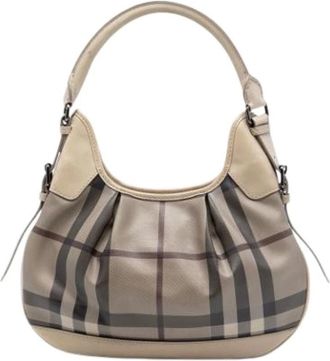 Burberry Pre-owned Shoulder Bags, female, Beige, Size: ONE SIZE Pre-owned Brooklyn Hobo