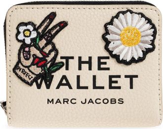 Marc Jacobs The Camp Patchwork Mini Compact Wallet - Dames - Portefeuilles - Beige - ONE Size - Leer - Accessoires