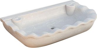 Biscottini International Biscottini - Fregadero De M&aacute;rmol Blanco De Cocina Lavabo De Encimera Fregadero De Piedra Lavabo De Interior Y Exterior Lavabo De Fuente