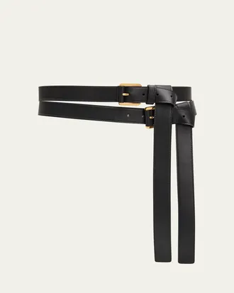 Michael Kors Allegra Leather Double Waist Belt