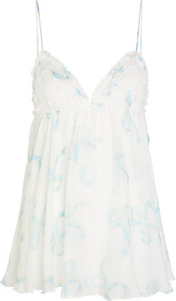 SKIMS Lace Silk Babydoll Dress - Ivory - M (UK12-14)