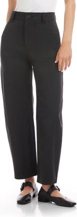 Fifteen Twenty Stevie High Waist Ankle Barrel Leg Pants in Charcoal at Nordstrom, Size 6
