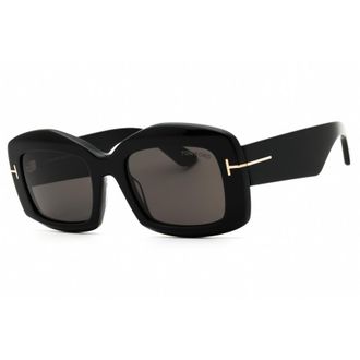 Tom Ford Ladies Black Oversized Sunglasses FT1218 01A 53