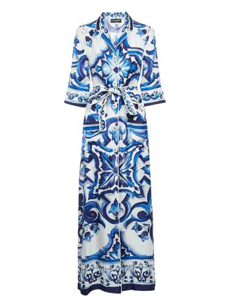Dolce & Gabbana printed silk dress - Blue