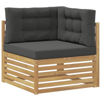 vidaXL Sof&aacute; De Esquina Para Exteriores Madera De Acacia S&oacute;lida Blanco Vidaxl